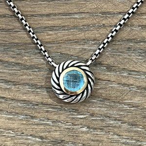 David Yurman Blue Topaz Cookie Necklace